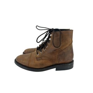 Thursday Boot Co Captain Lace Up Boots Brown Leather Cap Toe Mens 7.5‎